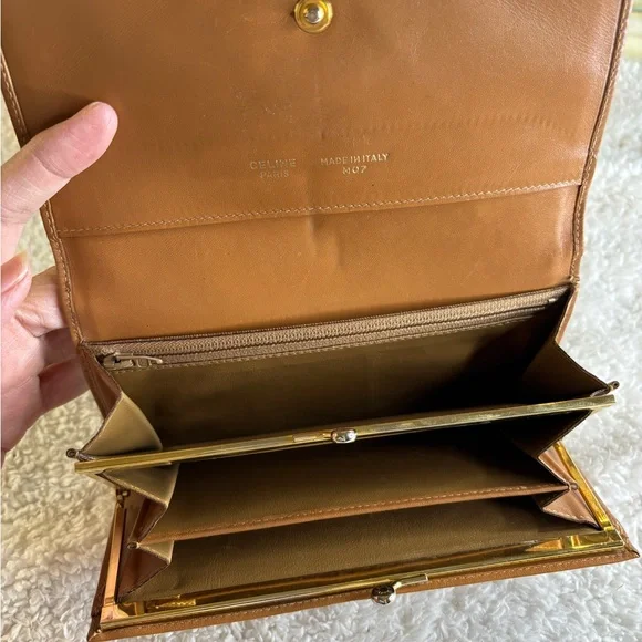 Celine Macadam Monogram Flap Kisslock Long Wallet Purse in EUC - Picture 6 of 15